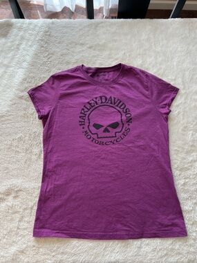 Harley Davidson skull purple t-shirt medium
